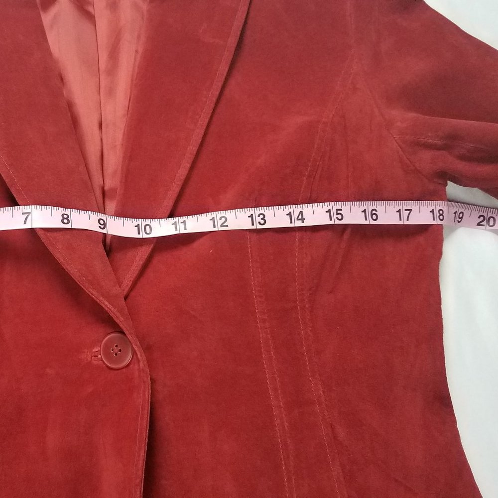 Alfani Genuine Leather Suede Rust Leather Jacket - Picture 5 of 8